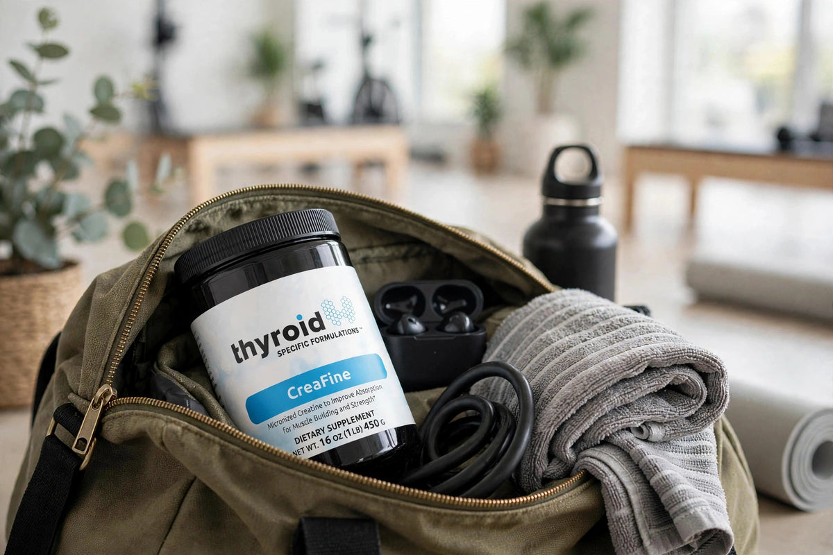 CreaFine jar with a gym bag