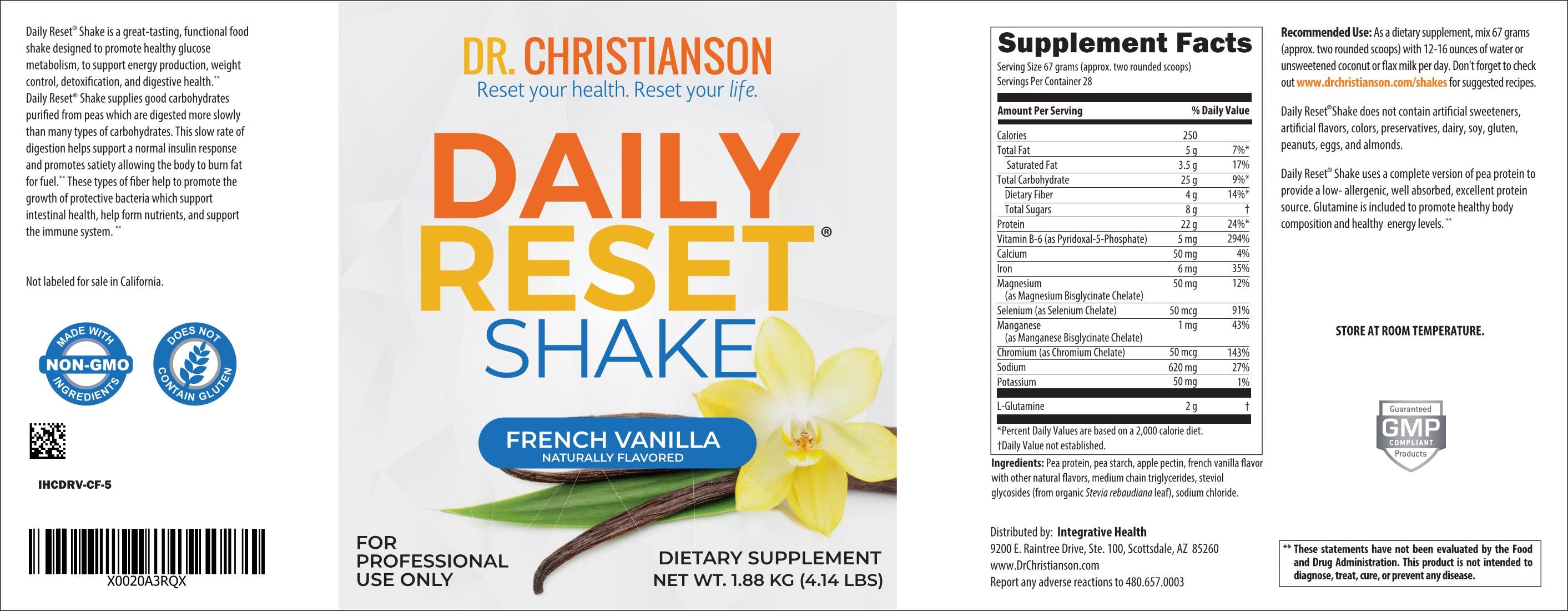 Daily Reset Shake – Vanilla or Chocolate