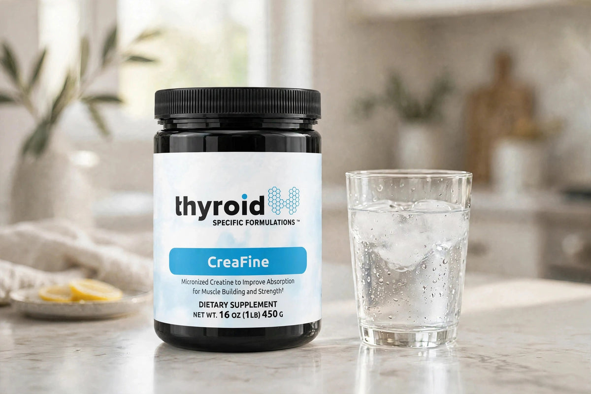 CreaFine jar on a kitchen counter